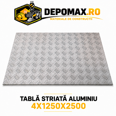 Tabla aluminiu striata 4mm , 1250x2500mm (5754)